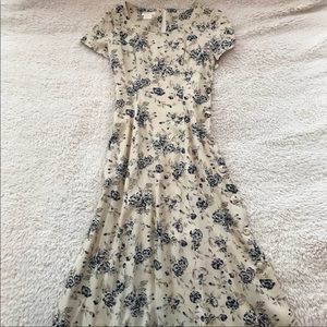 Brooks Brothers Cream & Navy Floral Dress
